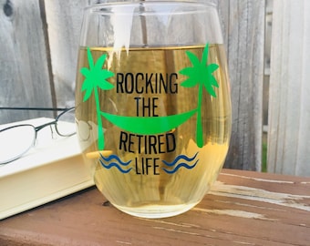 Retirement Wine Glass, Retirement Gift For Her, Boss Retirement Gift, Retirement Stemless Wine Glass Gift