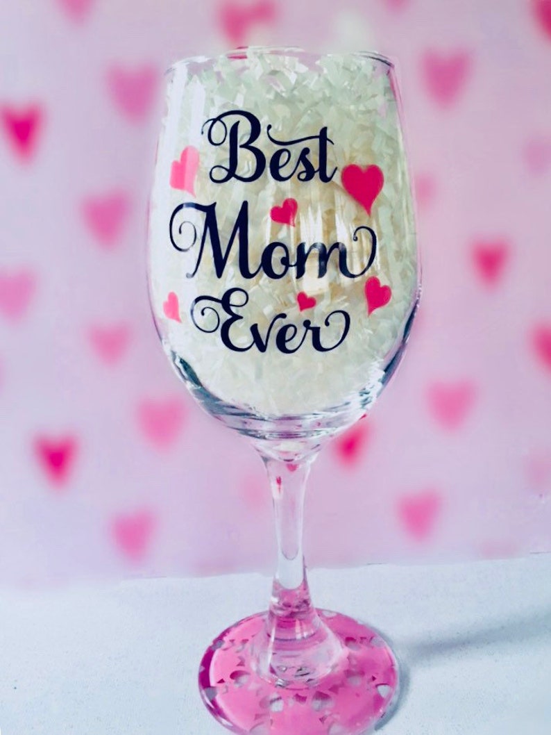 Mom Wine Glass Gift Mothers Day Wine Glass Mom Birthday Etsy