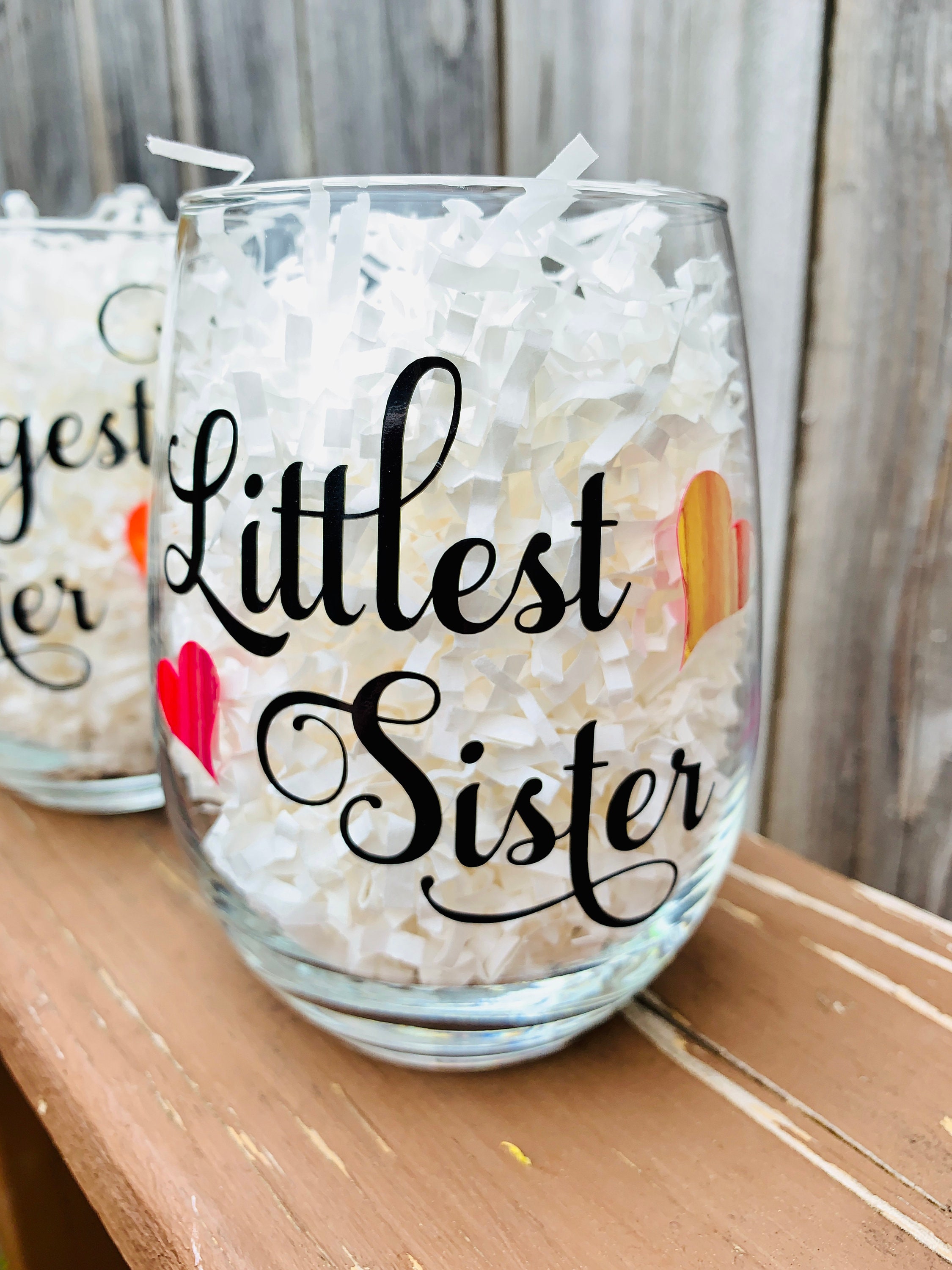 Sister Stemless Wine Glass Sister Birthday Gift Biggest Etsy