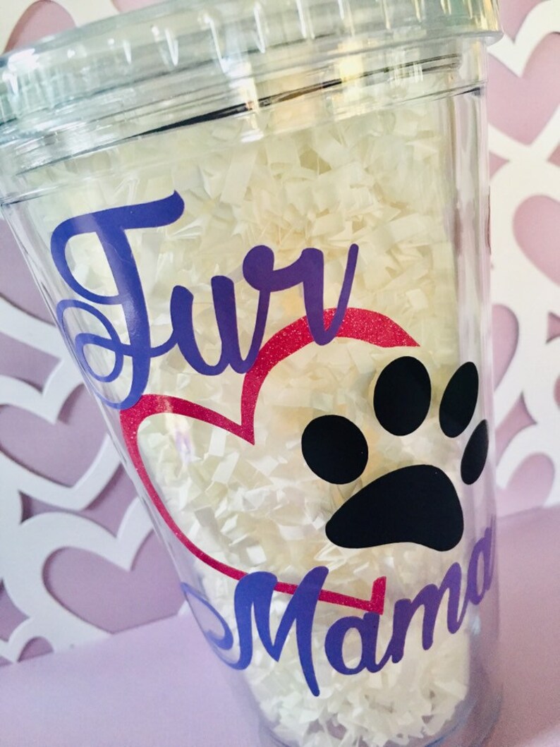 Dog Mom Tumbler With Lid & Straw / Pet Lover Gift / Fur Mama Etsy