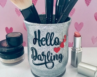 Makeup Brush Vanity Storage, Glitter Makeup Brush holder, Christmas Makeup Gift For Her, Makeup Tool Organizer
