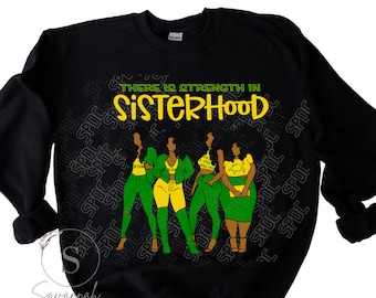 Sorority sweatshirt Sisterhood, Yellow and Green Sisters, Curvy Sisters, Legacy, 1938