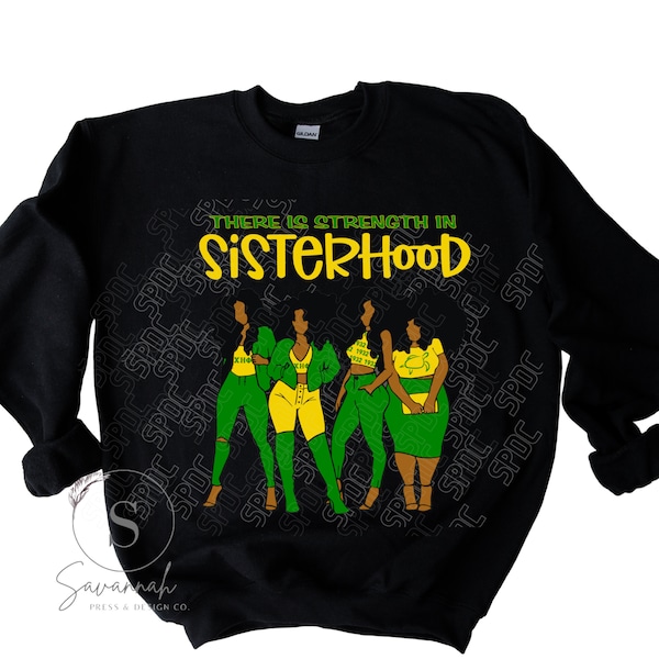 Sorority sweatshirt Sisterhood, Yellow and Green Sisters, Curvy Sisters, Legacy, 1938