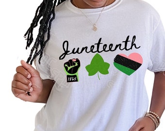 Juneteenth shirt, PINK and green, unisex shirt, Sorority gifts, AKAversary para greek ,Legacy, Juneteenth shirt aka, 1865, breaking chains