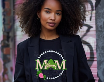 My Mom is My Soror T-Shirt, Pink & Green, Sorority Gift