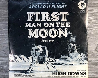 First man on the moon and man in orbit 45rpm record recording