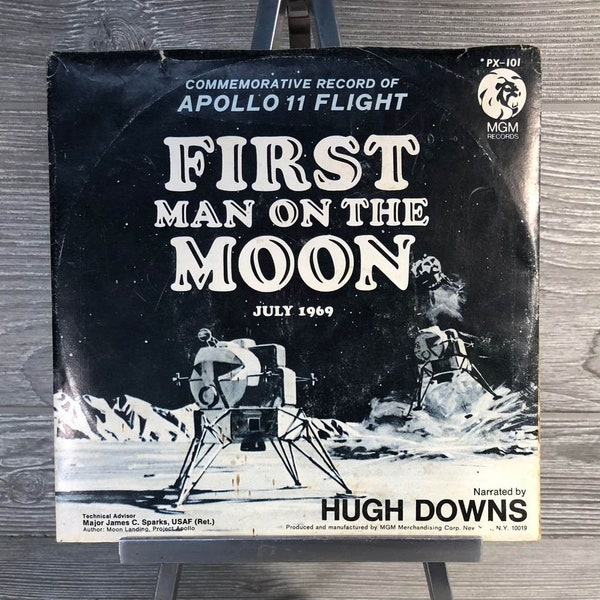 First man on the moon and man in orbit 45rpm record recording