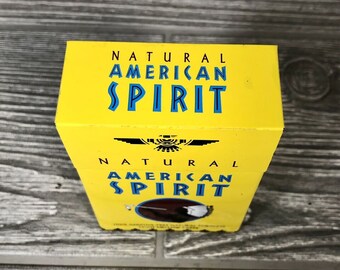 Vintage Metal Natural American Spirit Cigarette Case Holds 20 Class A Cigarettes