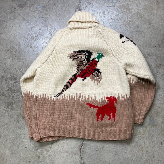 Buy Vintage 1960s Wool Knit Cowichan Hunting Bird Full Zip 
