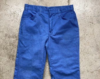 Vintage 1970er Dickies Royal Blue Denim Flare Jeans 31"x27,75"