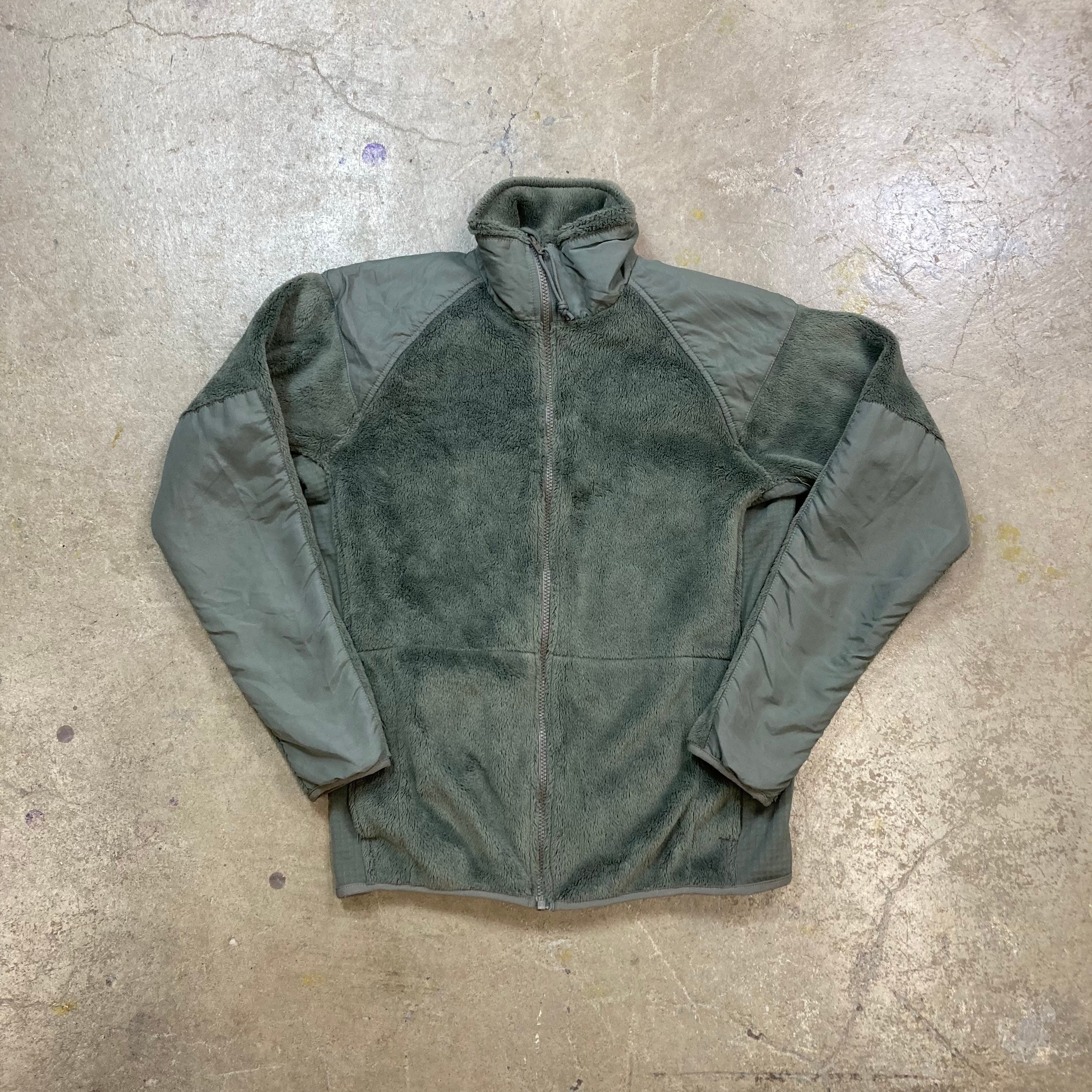 US Army Foliage Green Deep Pile Full Zip Fleece Jacket Made in