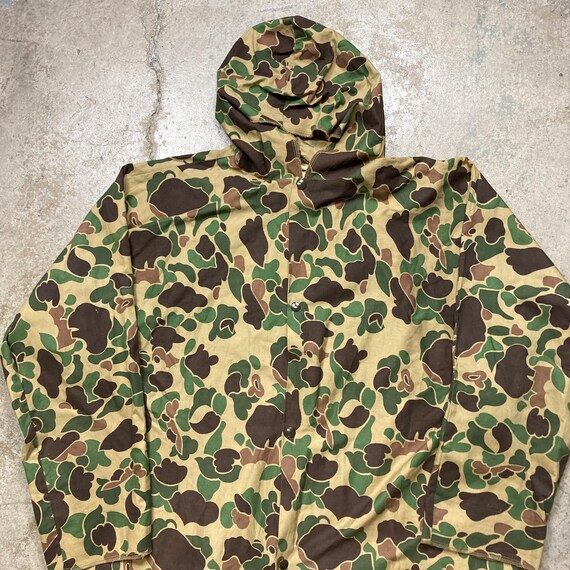 Vintage 1950s 1960s Ideal Duck Hunter Beo Gam Camo Light weight All Cotton Hooded Snap Button Jacket Made in USA Jacket Mens Large Etsy Ireland
