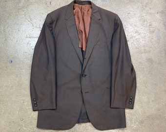 Vintage 1960s Rockabilly Sharkskin Brown Metallic Sport Coat Blazer Hombres