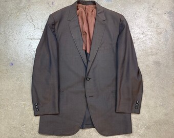 Vintage 1960s Rockabilly Sharkskin Brown Metallic Sport Coat Blazer Men’s