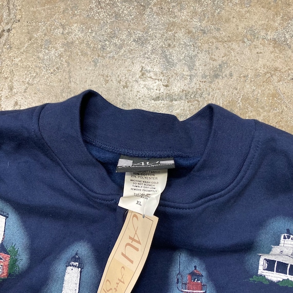 Vintage 'Art Unlimited' Lighthouses of the United States Graphic Flannel Shirt M