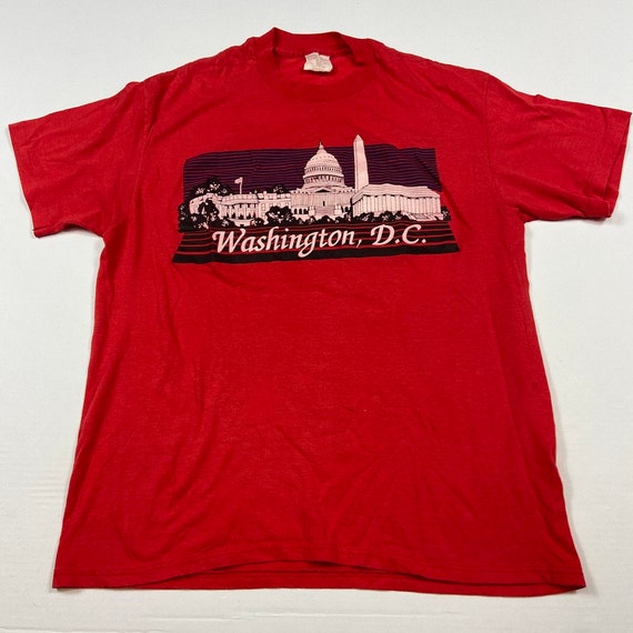 Vintage 1970s Washington DC Travel Tourist Red Mad