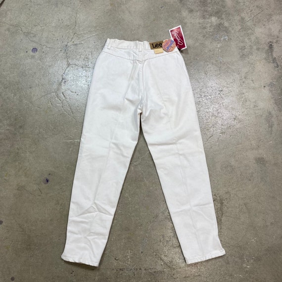 Deadstock Vintage 1980s Lee White Denim Capris  M… - image 1