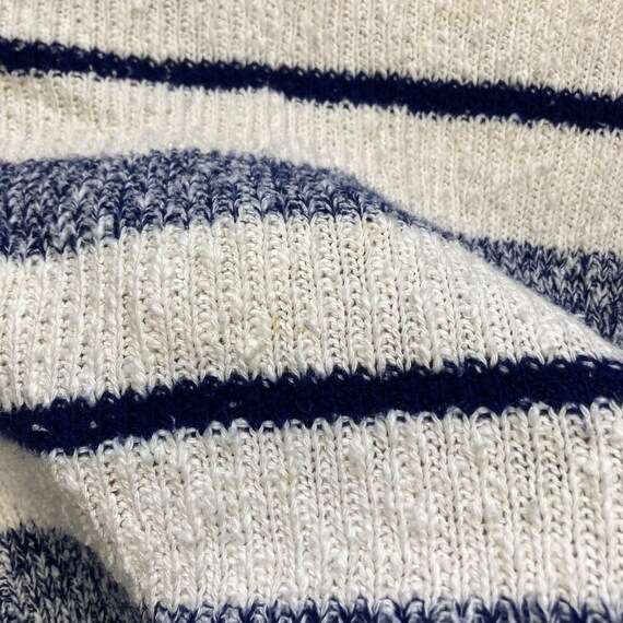 Vintage 1960s Sears Blue White Cotton Blend Knit … - image 3