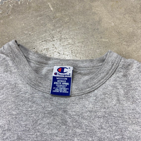 Vintage 1990s Champion Grey Single Stitch T Shirt… - image 3