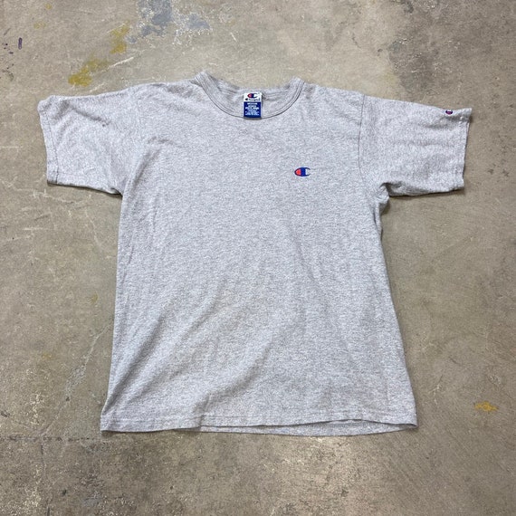 Vintage 1990s Champion Grey Single Stitch T Shirt… - image 1