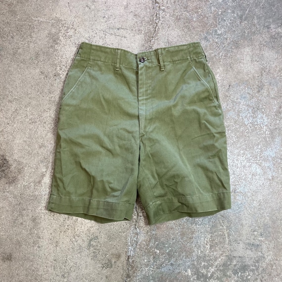 Vintage 1960s Green Cotton BSA Boy Scout Shorts 2… - image 1