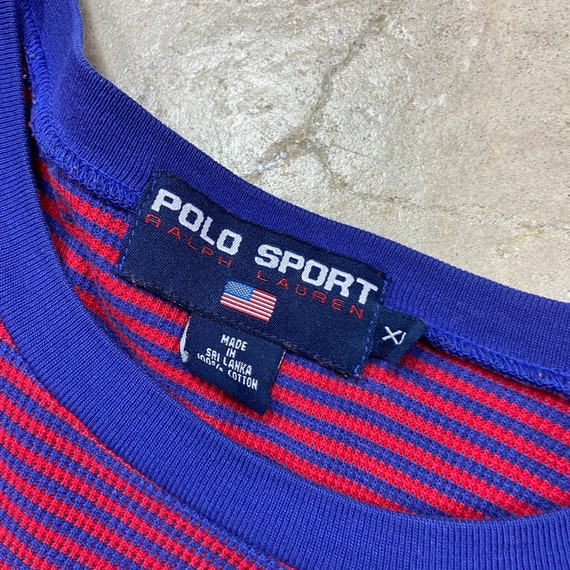 Vintage 1990s Ralph Lauren Polo Sport Blue Red St… - image 4