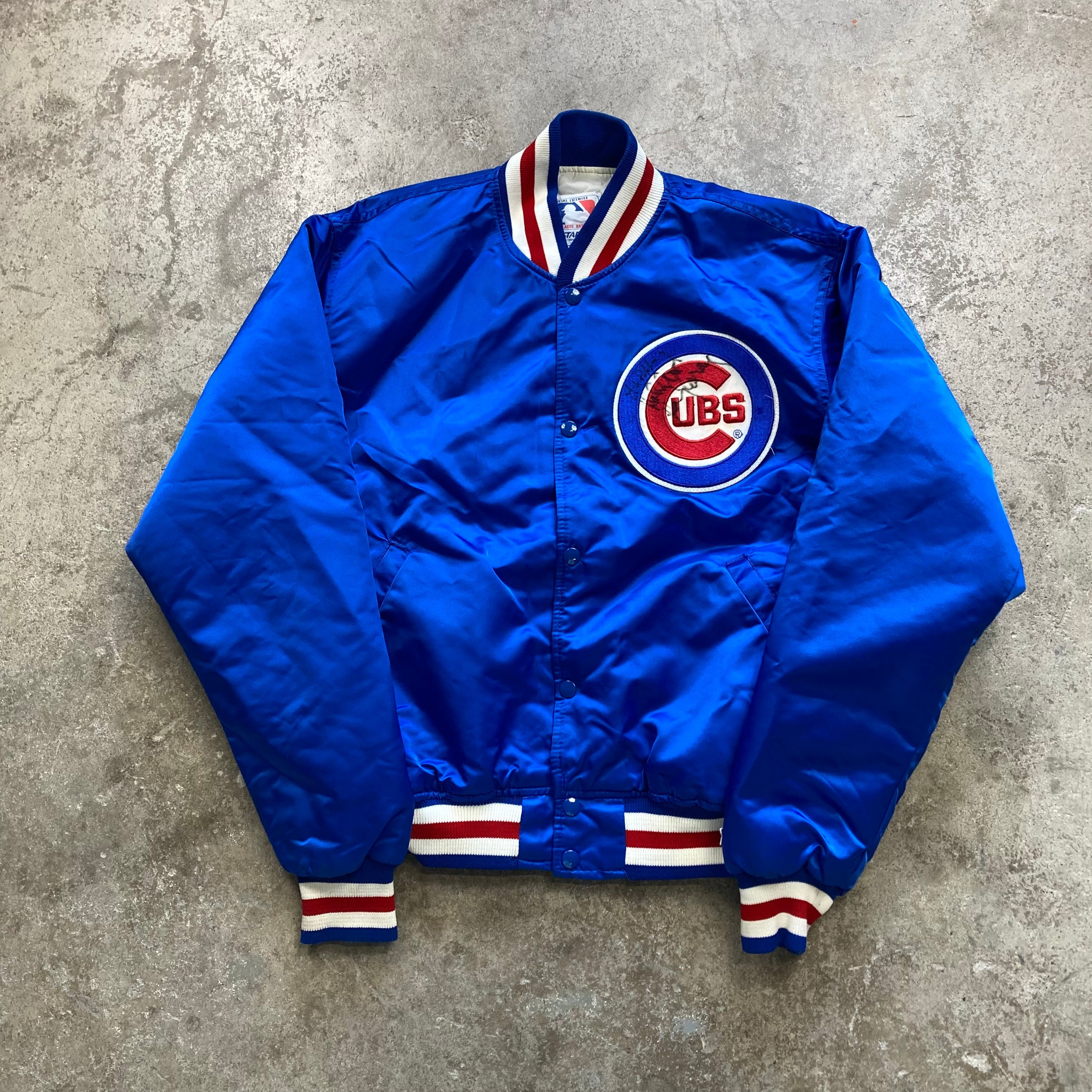 Starter Chicago Cubs Hooded Nylon Full-Zip Jacket M / Cubs Blue Mens Sportswear