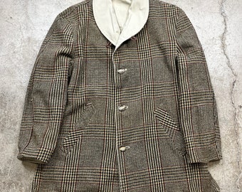Vintage des années 1960 réversible Tweed col châle pardessus veste Made in USA hommes 42