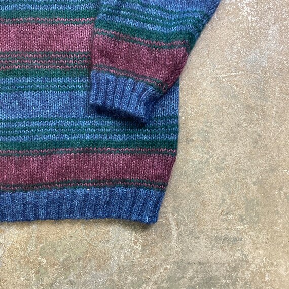 Striped Mohair Blend Crewneck Sweater