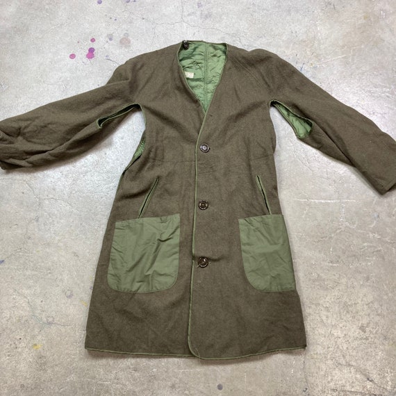 Vintage 1940s 1950s US Army Wool Overcoat Liner J… - image 4