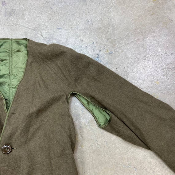 Vintage 1940s 1950s US Army Wool Overcoat Liner J… - image 7