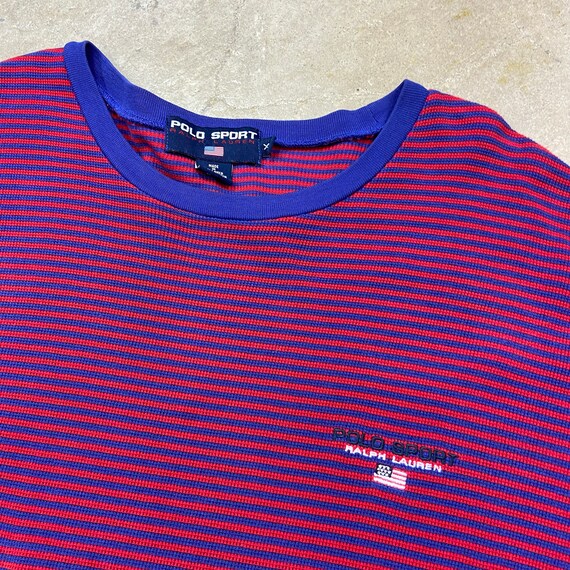 Vintage 1990s Ralph Lauren Polo Sport Blue Red St… - image 3