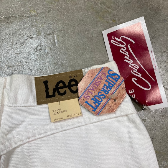 Deadstock Vintage 1980s Lee White Denim Capris  M… - image 2