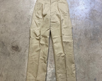 Vintage 1960s US Army 100% Cotton Khaki Chinos 29x29