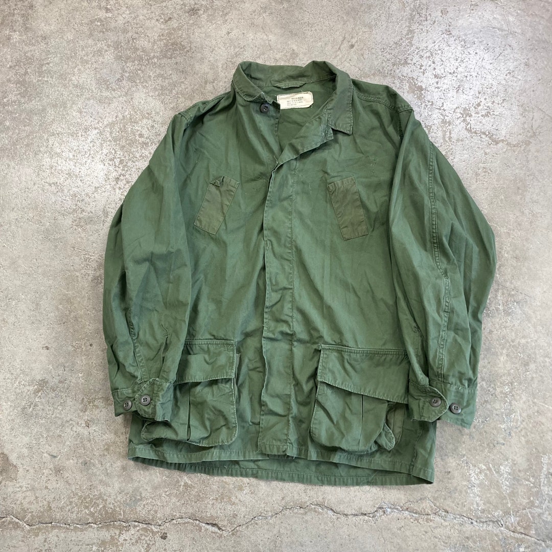 Vintage 1960s Vietnam Era US Army Green Poplin Fatigue All Cotton ...