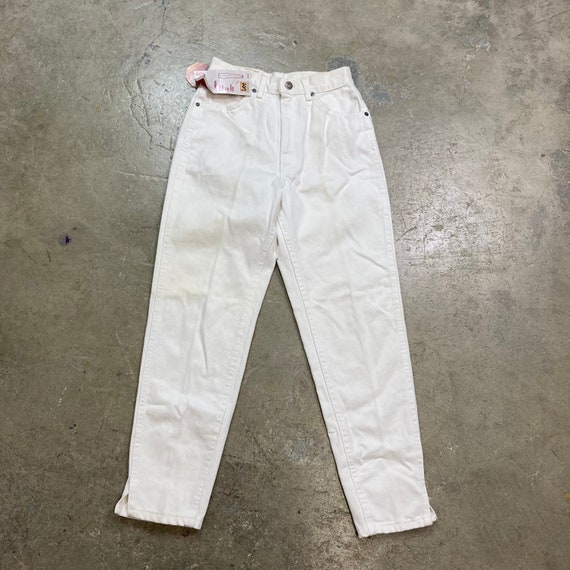 Deadstock Vintage 1980s Lee White Denim Capris  M… - image 3