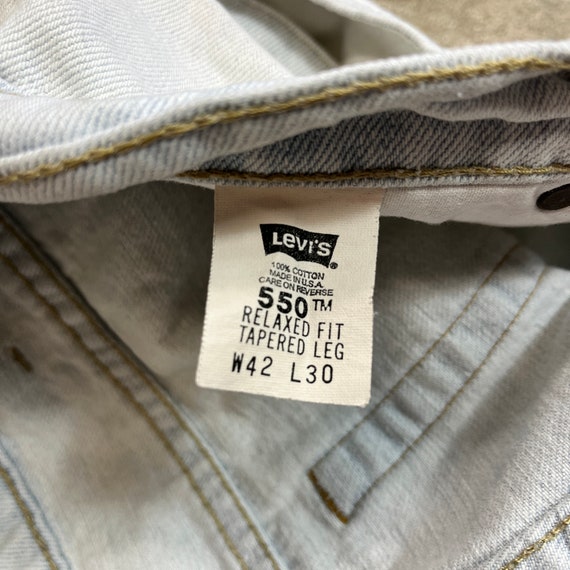 Vintage 1980s 1990s Levi's 550 Made in USA Bleach… - image 6