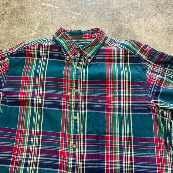 Brooks Brothers Cotton Plaid Short Sleeve Button … - image 2