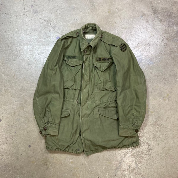 Vintage 1950s M-51 US Army OG Cotton Field Jacket Sz Small Long