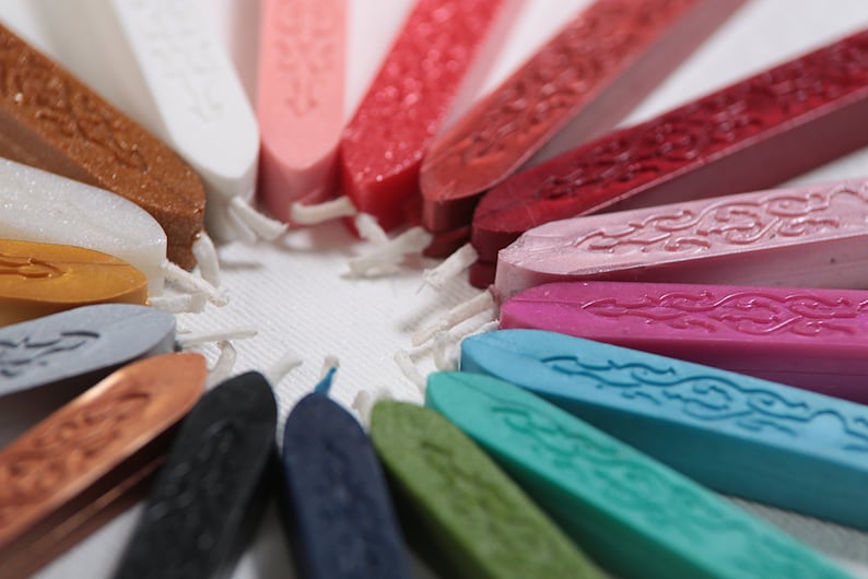 Sealing wax-down ores-set with Wick in the color pink Metallic 2 pieces