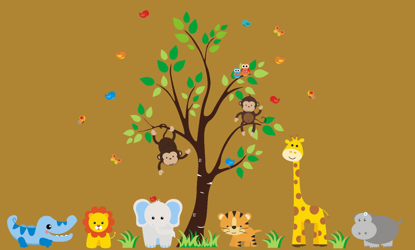 Zoo Animal Decals Wall Decals Nursery Nursery Wall Decals Etsy