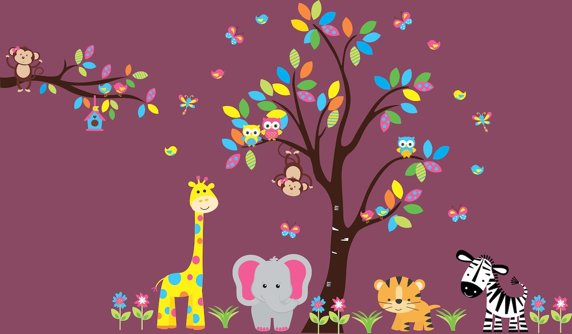 Wall Decals Nursery Safari Nursery Decals Jungle Wall Etsy