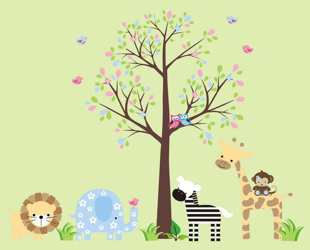 Safari Wall Decals Jungle Wall Decal Nursery Wall Sticker - Etsy