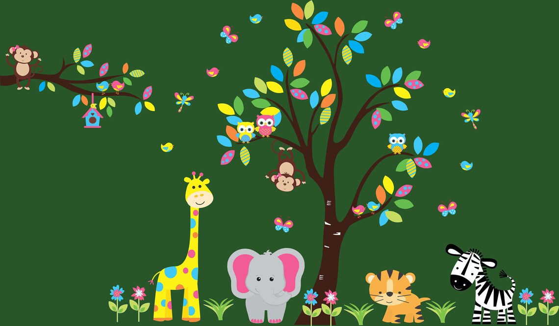 Wall Decals Nursery Safari Nursery Decals Jungle Wall Etsy