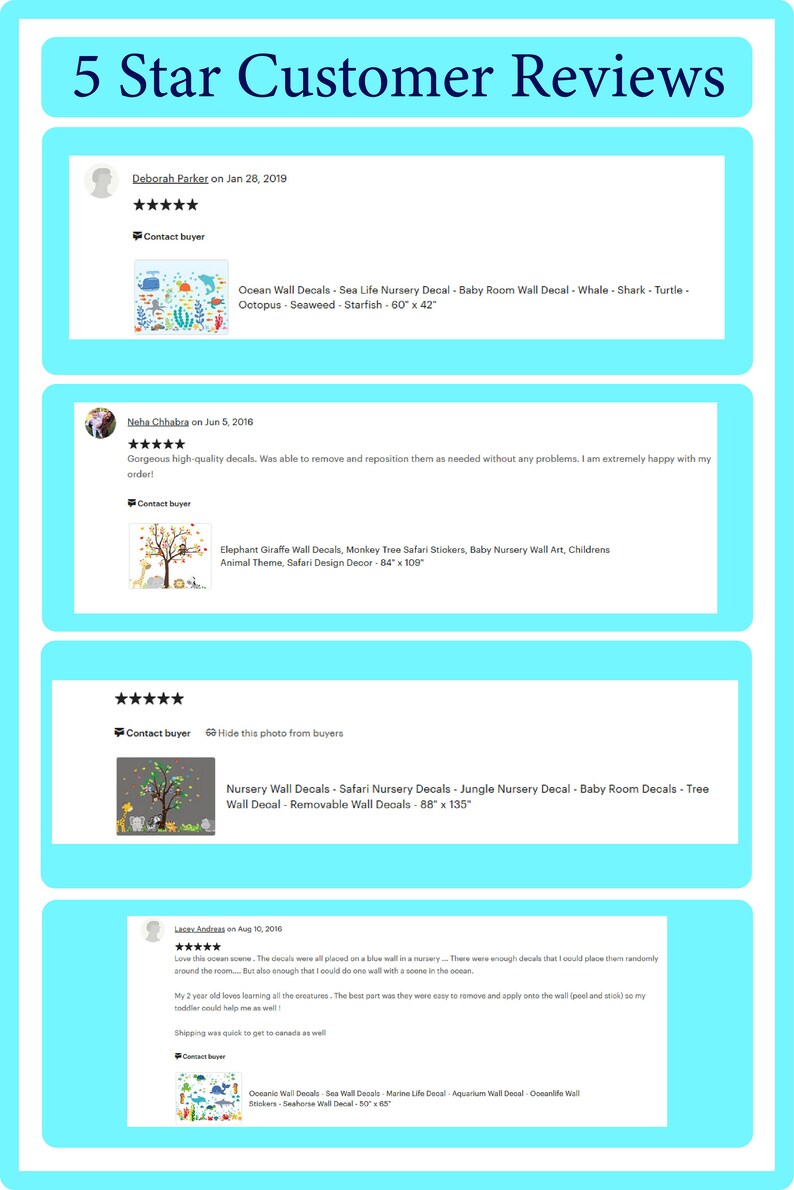 Wall Decals for Baby Nursery Animal Wall Decals Zoo Animal Etsy