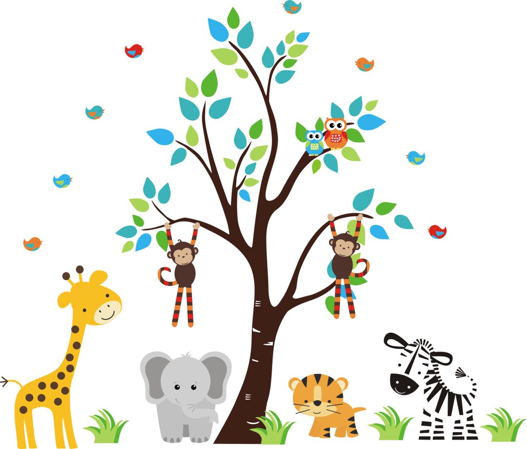 Removable Wall Decals Nursery Wall Decals Safari Wall Etsy