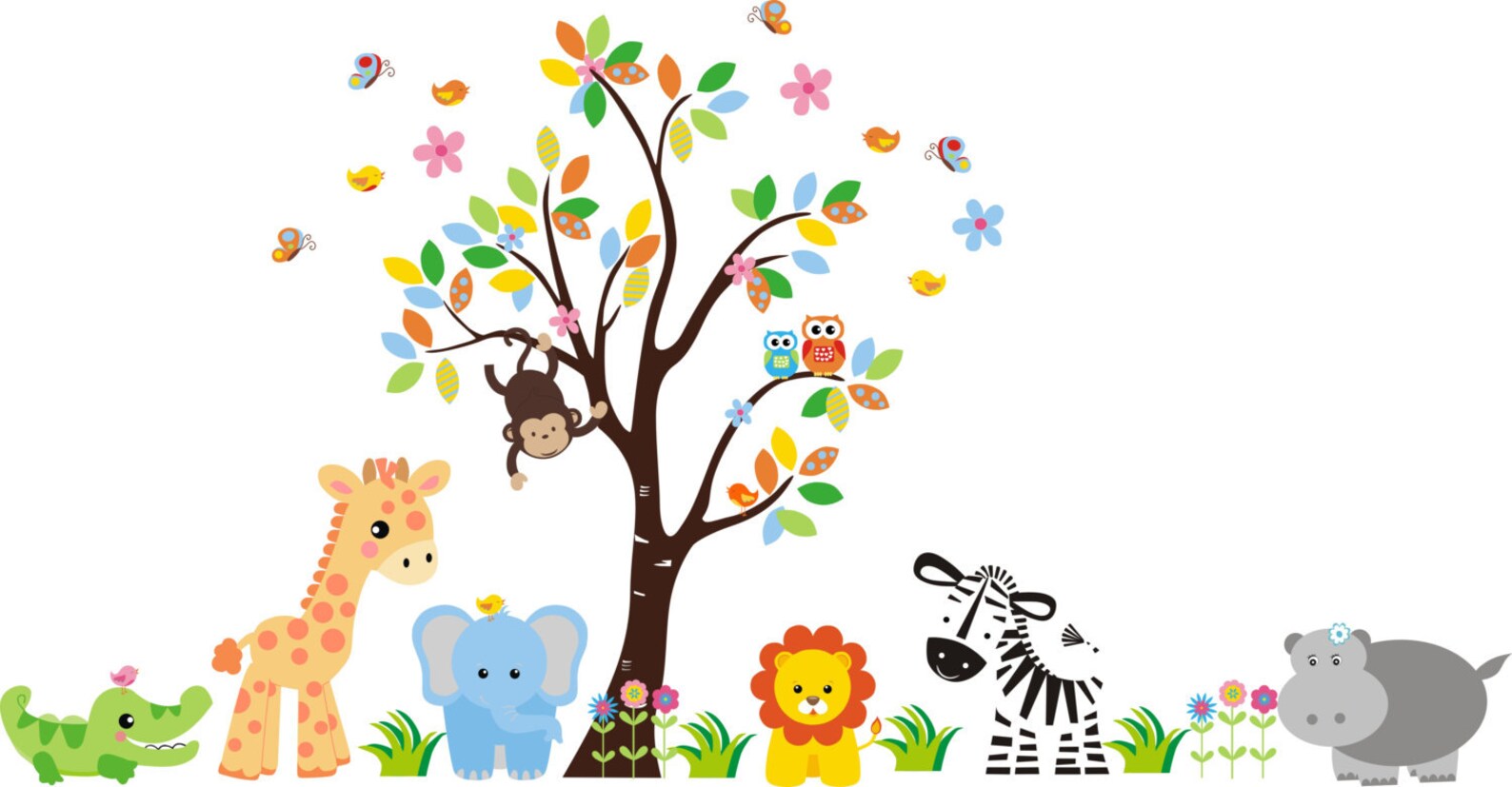 Removable Wall Decals for Baby Nursery Animal Wall Decals Etsy