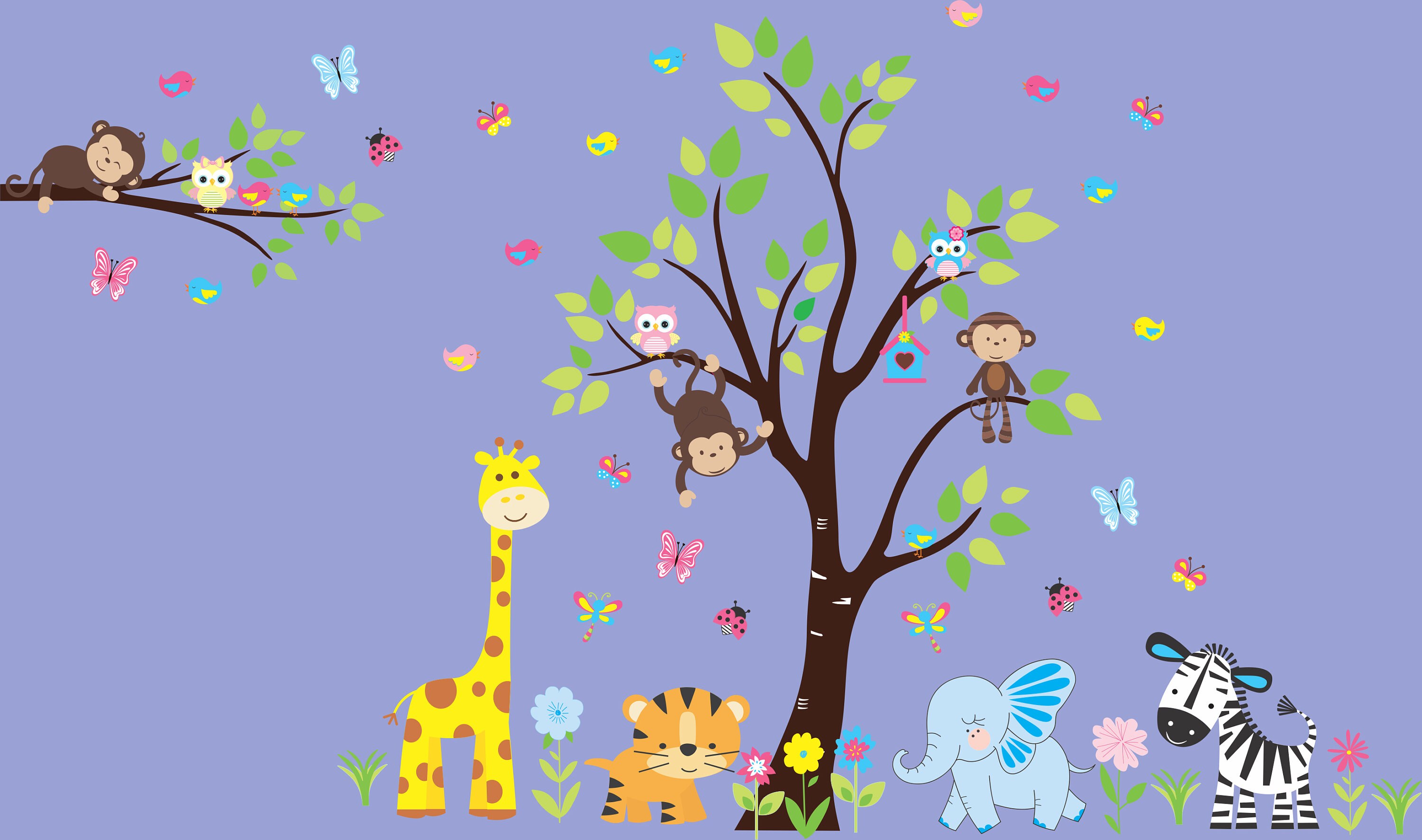 Wall Decals Nursery Safari Animal Stickers Jungle Animal Etsy