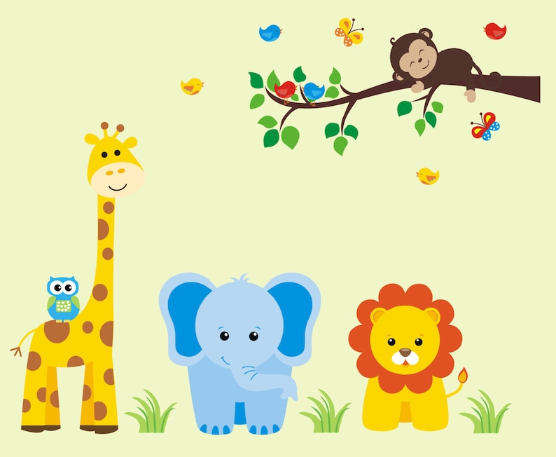 Safari Wall Decals Jungle Wall Decals Baby Wall Decals Etsy
