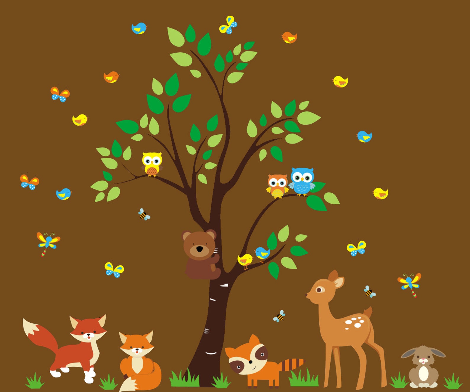 Forest Baby Wall Decals Woodland Wall Decals Forest Animal Etsy